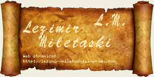 Ležimir Miletaški vizit kartica
